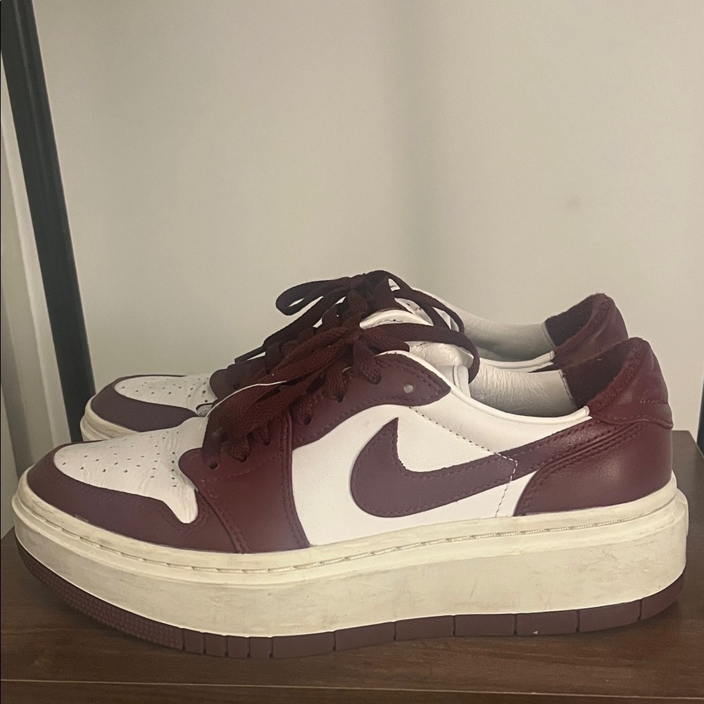 Nike Women Maroon and White Platform Sneakers